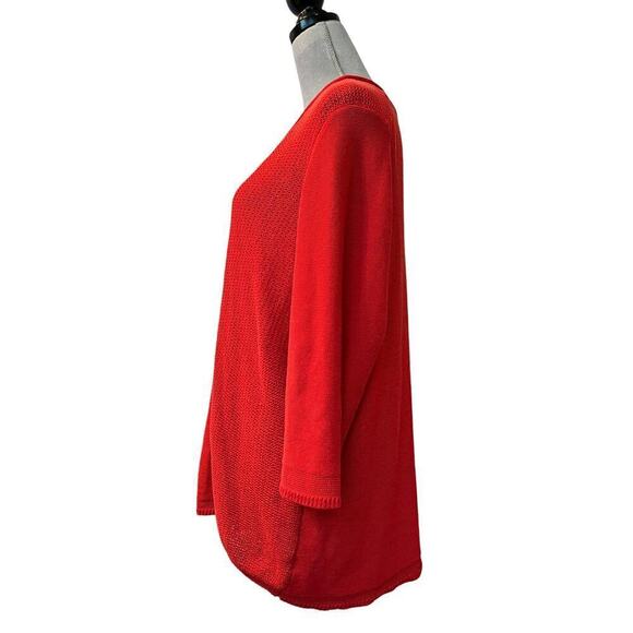Coldwater Creek Sweater Womens Sz 1X Red Knit Oversized Long Sleeve Pullover - Picture 4 of 9